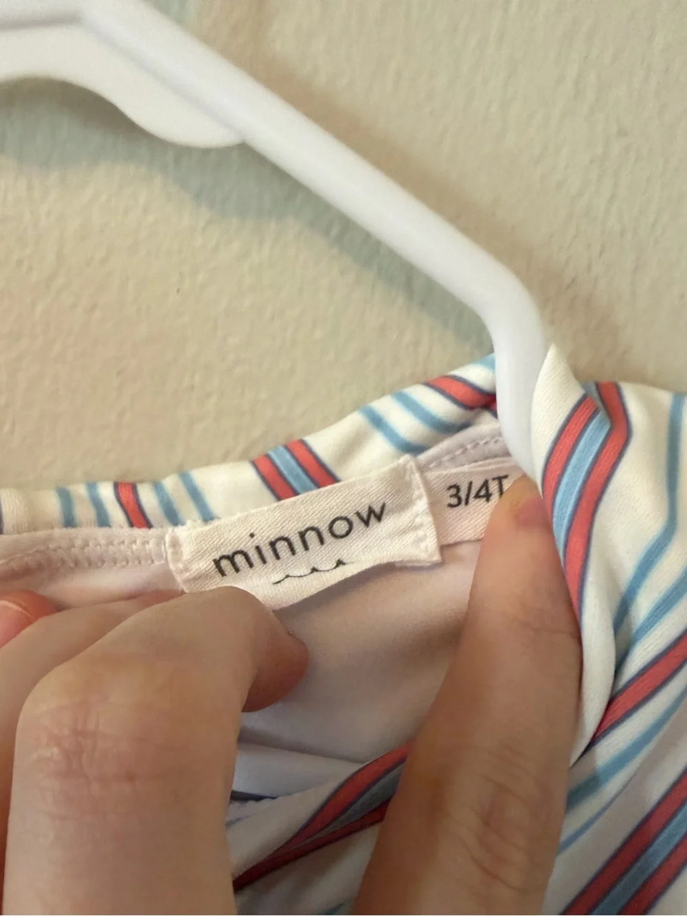Minnow Striped One-Piece Swimsuit with Puff Sleeves